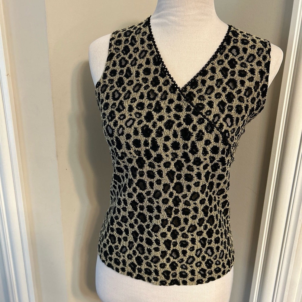Gantos see thru leopards print top